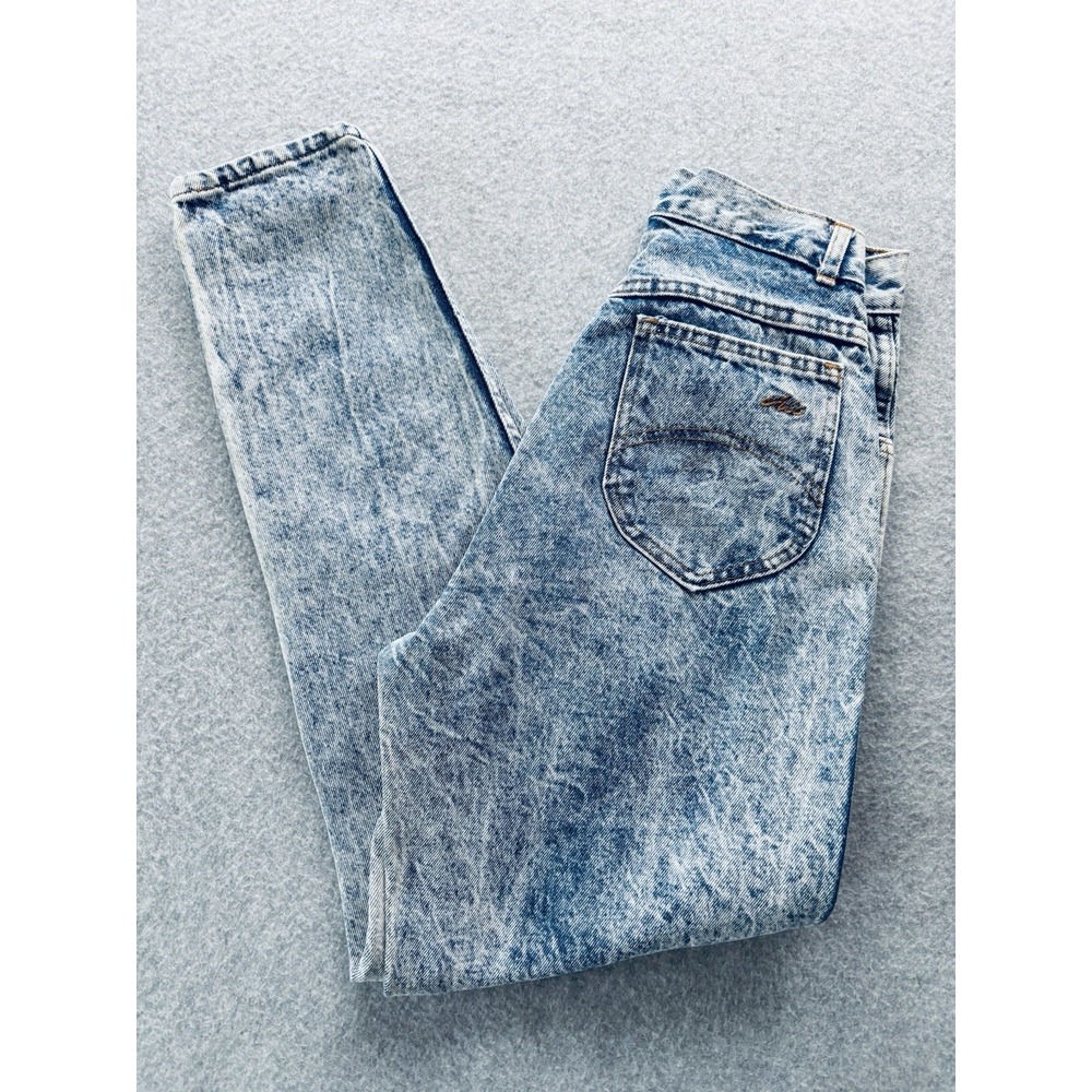 Chic Jeans Womens Size 6 Blue Acid Wash High Waisted Tapered Leg Vintage Denim